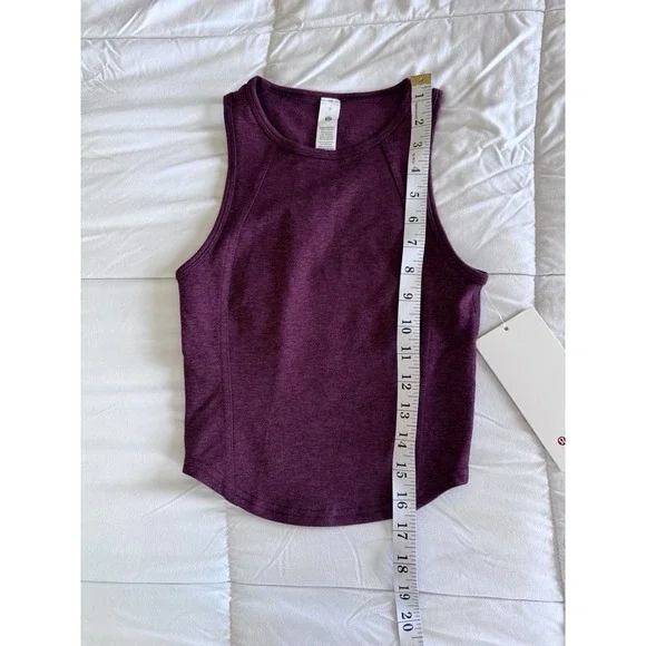 NEW Lululemon Soft Sueded Crewneck Cropped Tank Top Garnet Women's Size 0 NWT - Picture 3 of 8